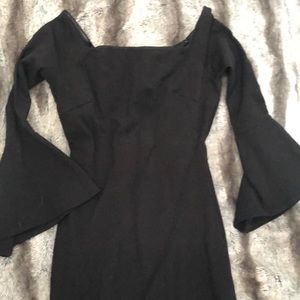 Black bell sleeve dress